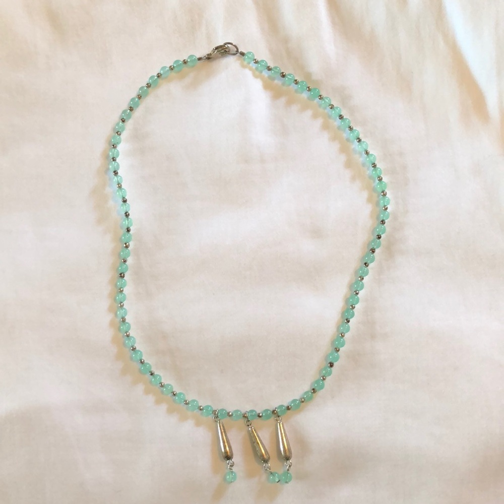 Necklace with jade beads